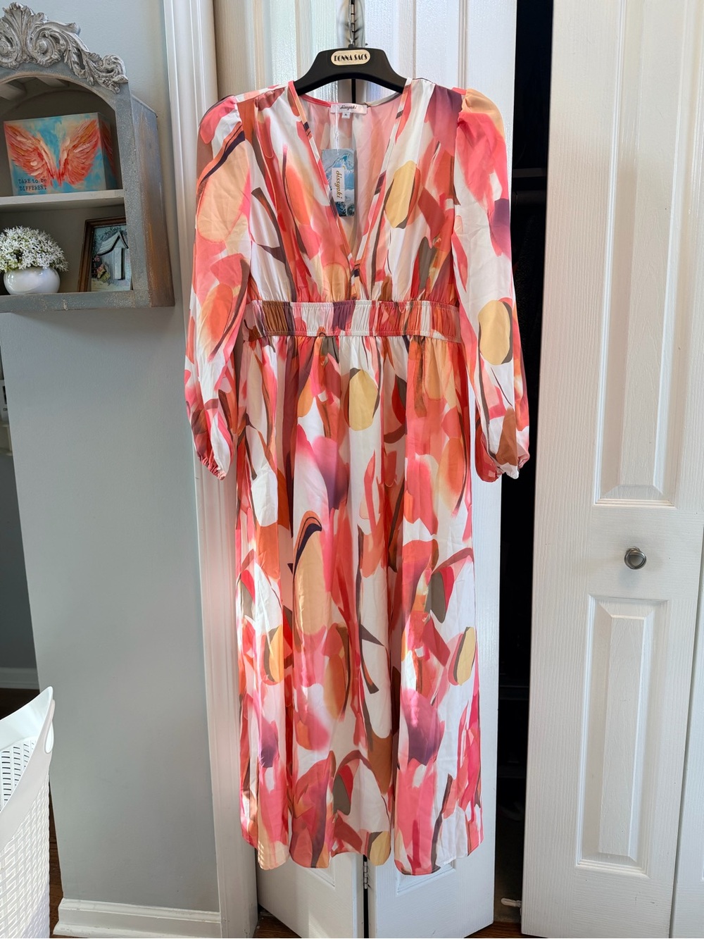 Colorful Abstract Print Midi Dress